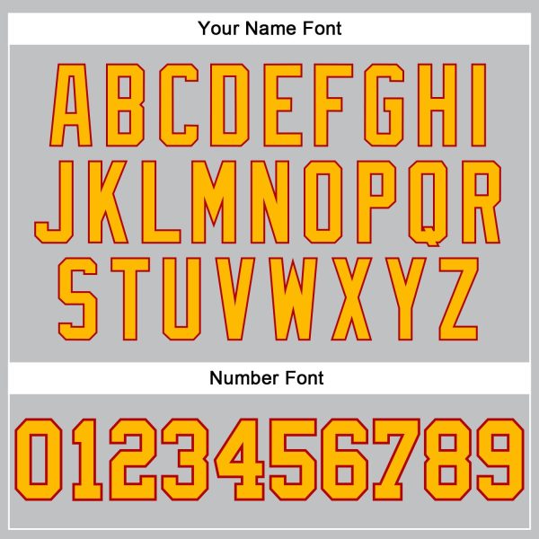 Gray Gold-Red Authentic Throwback Personalized Basketball Jersey - Image 4