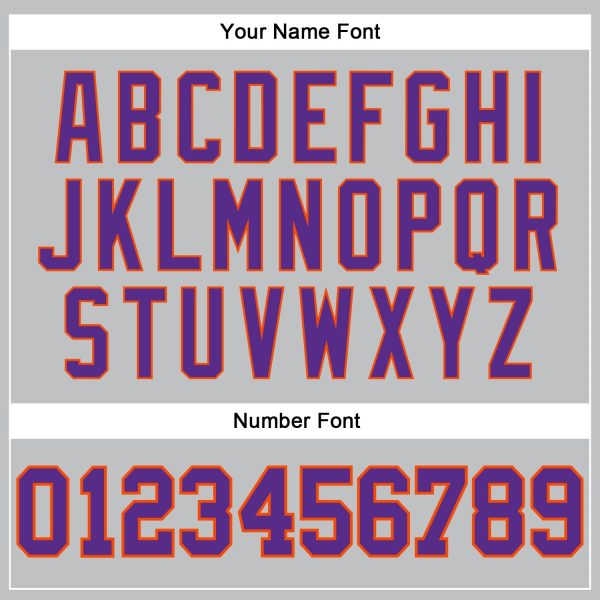 Gray Purple-Orange Authentic Throwback Personalized Basketball Jersey - Image 4