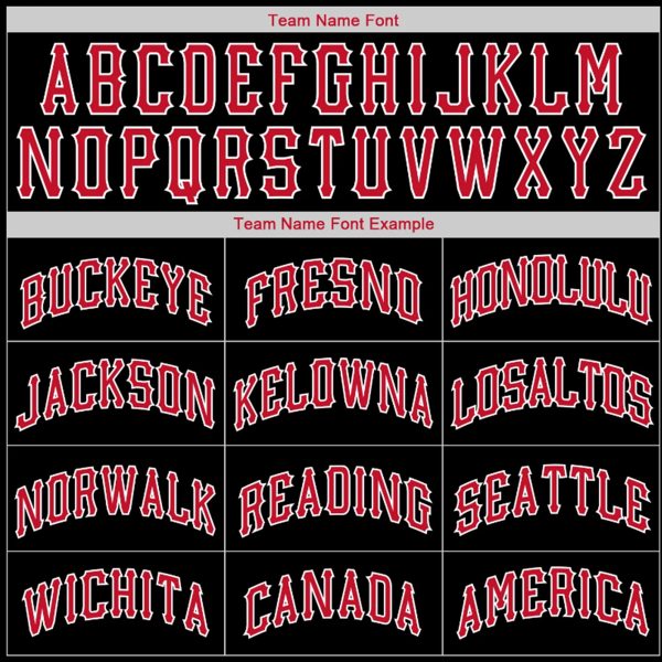 Black Red - White Round Neck RIb - Knit Personalized Basketball Jersey - Image 3
