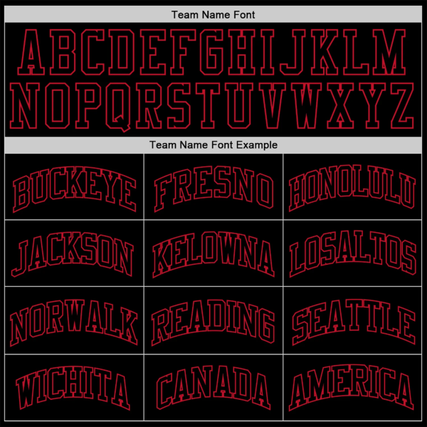 Black Black - Red Custom Throwback Basketball Jersey - Image 3