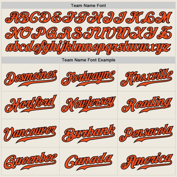 Cream Black Pinstripe Orange - Black Personalized Baseball Jersey - Image 4
