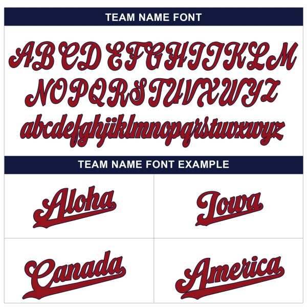 White Navy Pinstripe Navy Red Personalized Baseball Jersey - Image 5