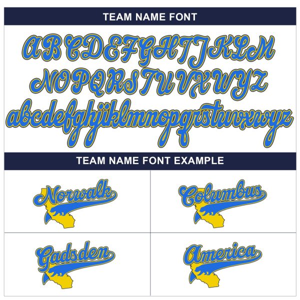 White Alternate Blue Yellow California Mountain Personalized Baseball Jersey - Image 4