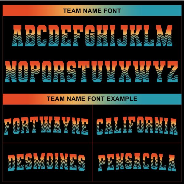 Black Alternate Gradient California Beach Personalized Baseball Jersey - Image 4