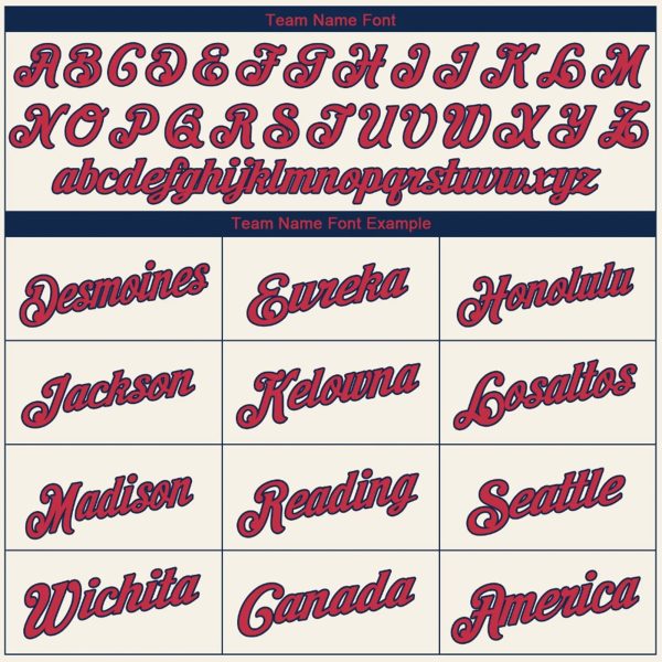 Cream Red - Navy Personalized Baseball Jersey - Image 4