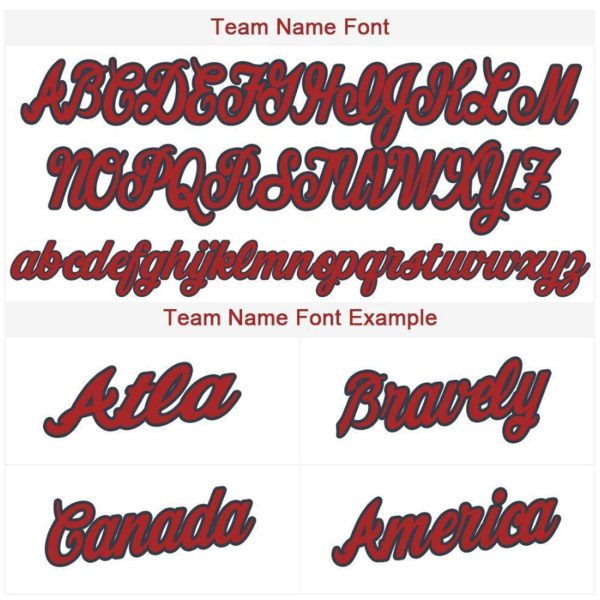 White Red - Navy Personalized Baseball Jersey - Image 4