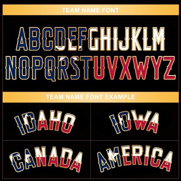 Black Gold Texas Flag Personalized Baseball Jersey - Image 4