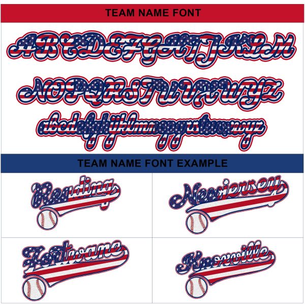 White Alternate Red-Royal America Flag Personalized Baseball Jersey - Image 4