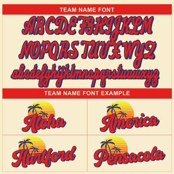 Cream Red California Personalized Baseball Jersey - Image 4