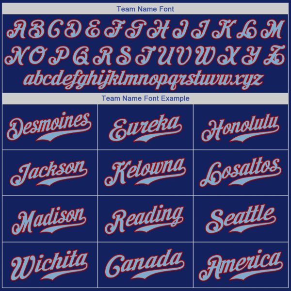 Royal Light Blue - Red Personalized Baseball Jersey - Image 4