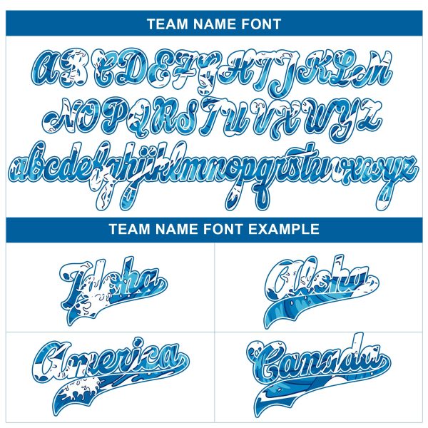 Blue Alternate-Blue Beach Partten Personalized Baseball Jersey - Image 4