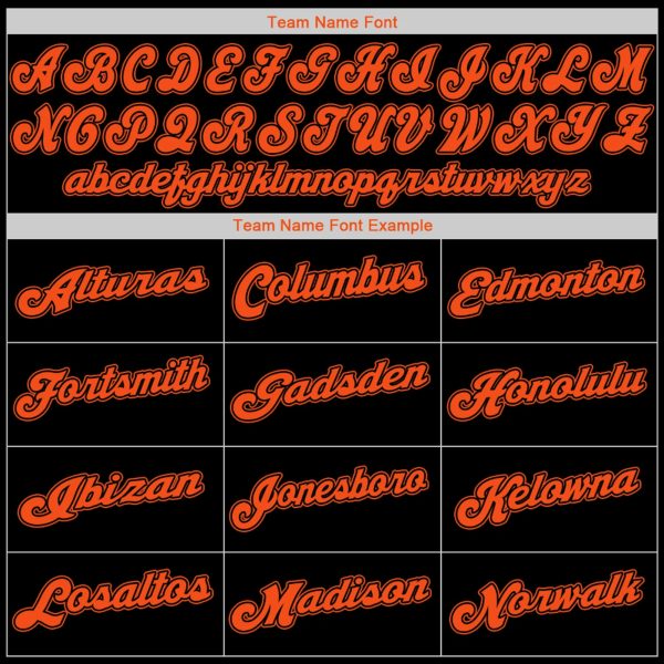 Black Orange - Black Personalized Baseball Jersey - Image 4