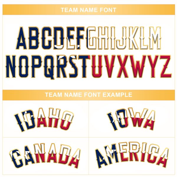White Gold Texas Flag Personalized Baseball Jersey - Image 4