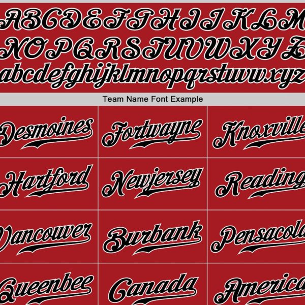 Red Black - White Personalized Baseball Jersey - Image 4