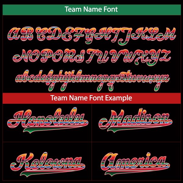 Black Mexico Flag Serape Pattern Personalized Baseball Jersey - Image 4