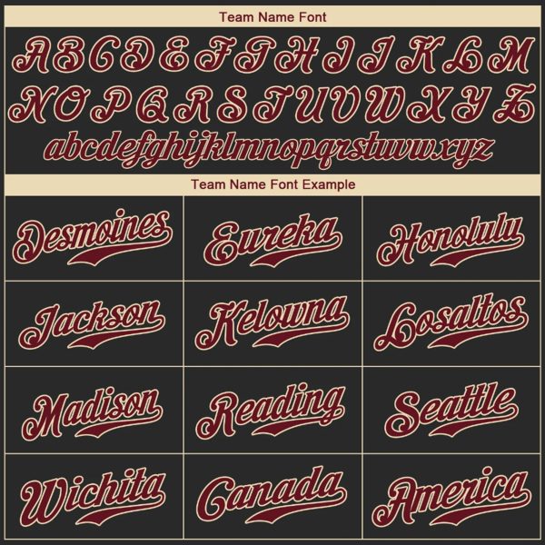 Black Crimson - City Cream Personalized Baseball Jersey - Image 4