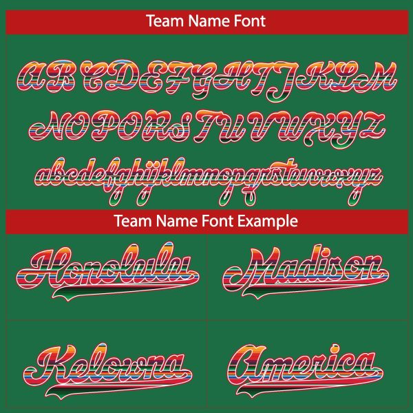 Green Mexico Flag Serape Pattern Personalized Baseball Jersey - Image 4