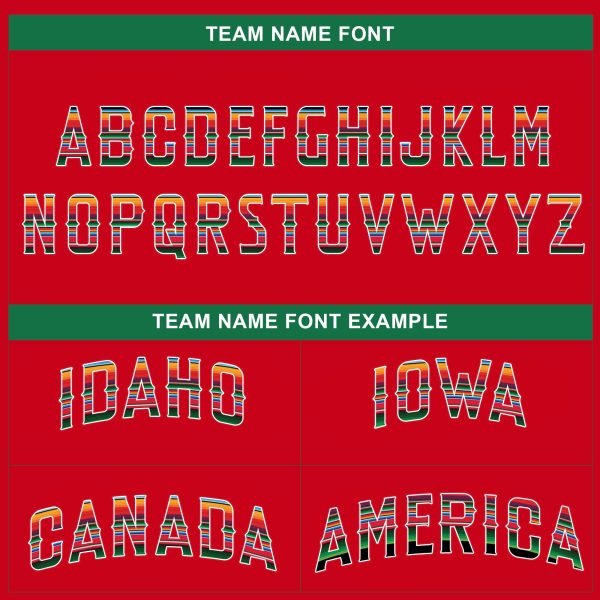 Green Red Split Mexico Flag Personalized Baseball Jersey - Image 4
