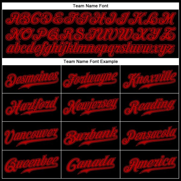 Black Red Authentic Personalized Baseball Jersey - Image 4