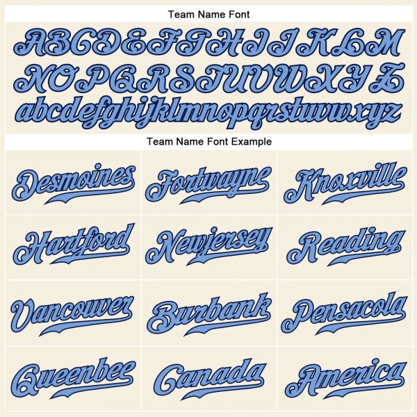 Cream Black Pinstripe Light Blue-Black Authentic Personalized Baseball Jersey - Image 4