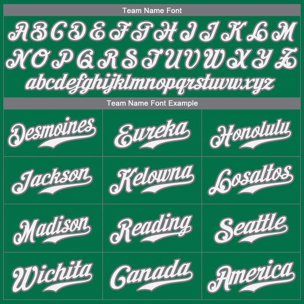 Kelly Green White-Gray Authentic Personalized Baseball Jersey - Image 4