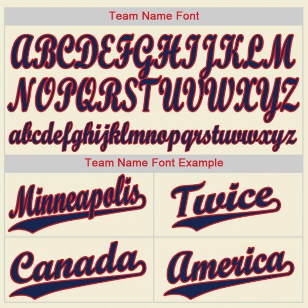 Cream Navy Pinstripe Navy-Red Authentic Personalized Baseball Jersey - Image 5