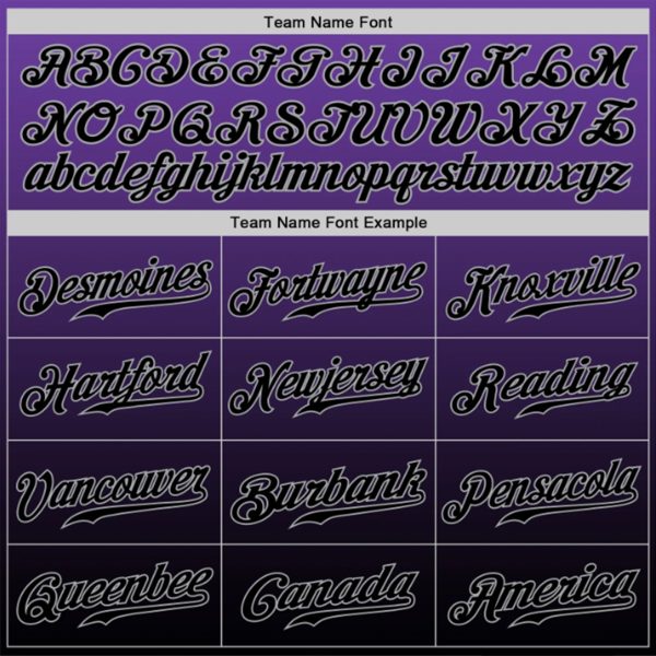 Purple Black-Gray Authentic Personalized Baseball Jersey - Image 5