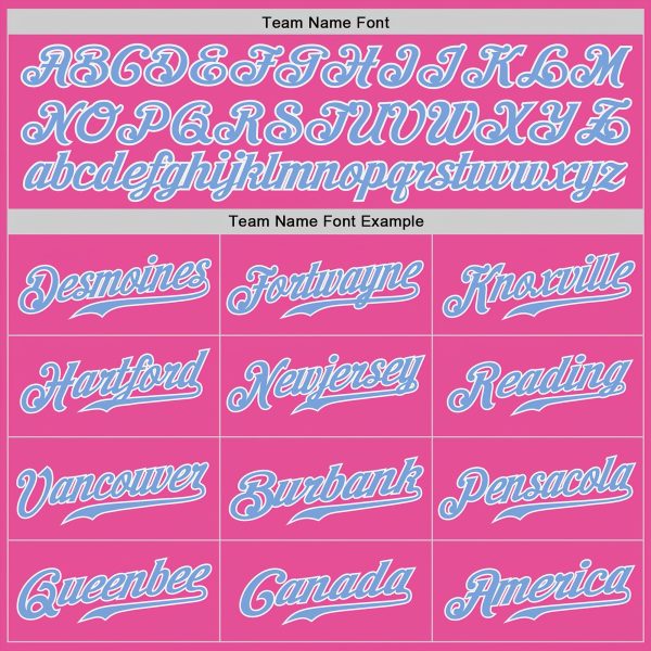 Pink Light Blue-White Authentic Split Personalized Baseball Jersey - Image 4