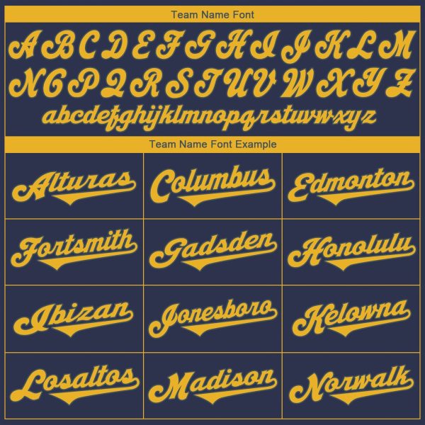 Navy Gold Authentic Personalized Baseball Jersey - Image 4