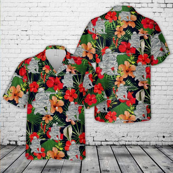 US Air Force Soldier Hawaiian Shirt for Men ? Military Design & Tropical Style, Perfect for Veterans and Aviation Enthusiasts