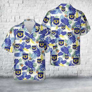 US Air Force Fifteenth Air Force (15 AF) Hawaiian Shirt for Men ? Military Emblem & Tropical Design, Perfect for Aviation Fans