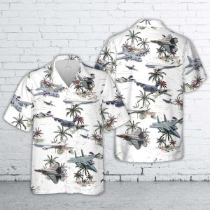 U.S. Air Force Aircraft Hawaiian Shirt for Men ? Fighter Jets & Military Planes with Tropical Design, Perfect for Aviation Enthusiasts