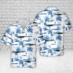 U.S. Air Force Northrop Grumman B-21 Raider Hawaiian Shirt for Men ? Stealth Bomber Design & Tropical Vibes, Perfect for Aviation Fans