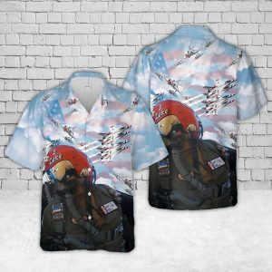 U.S. Air Force Thunderbirds Hawaiian Shirt for Men ? Aerial Performance & Fireworks Design, Ideal for Aviation Lovers