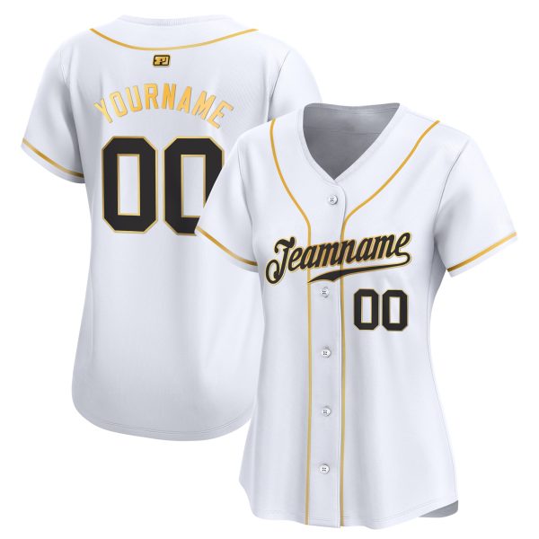 White Gold - Black Personalized Baseball Jersey - Image 2