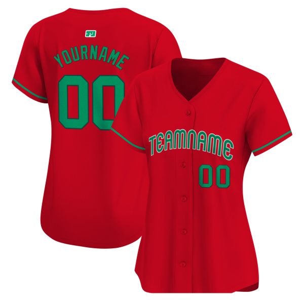 Red - Green Personalized Baseball Jersey - Image 2