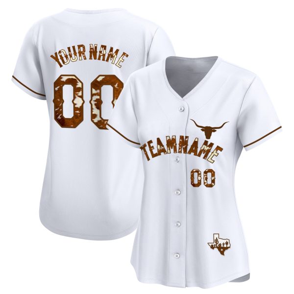 White Texas Style Personalized Baseball Jersey - Image 2
