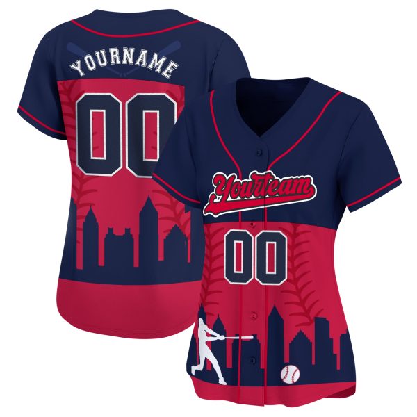 Royal 3D Atlanta City Personalized Baseball Jersey - Image 2