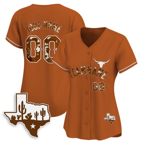 Orange Texas Style Personalized Baseball Jersey - Image 2