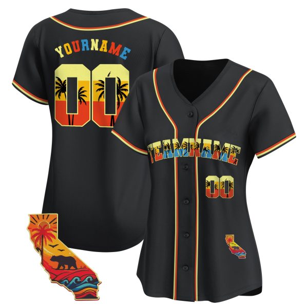 Black California Choose Color Personalized Baseball Jersey - Image 2