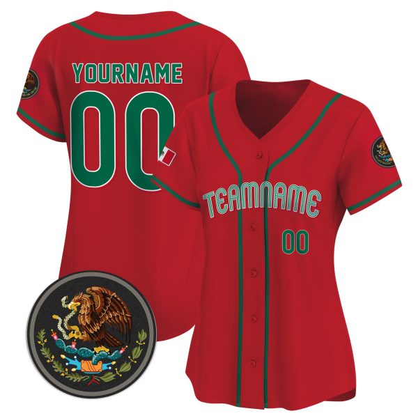 Red Green Mexico Personalized Baseball Jersey - Image 2