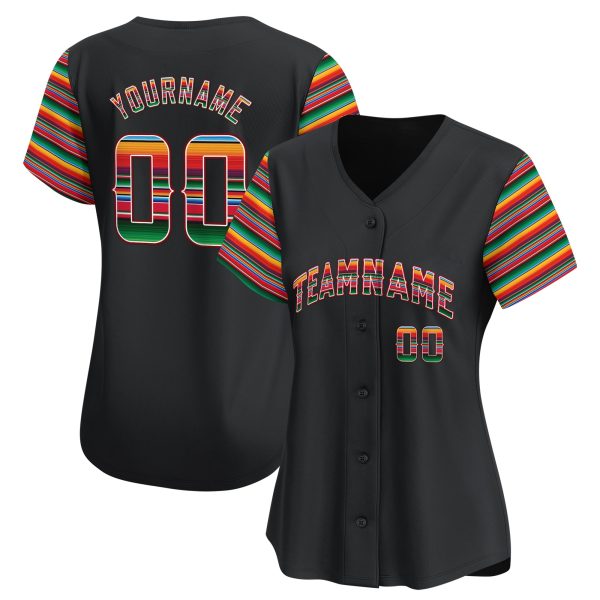 Black Green Red Mexico Personalized Baseball Jersey - Image 2
