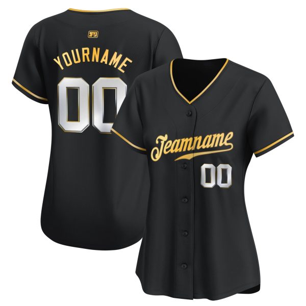 Black Gold - Silver Baseball Custom Base Jersey - Image 2