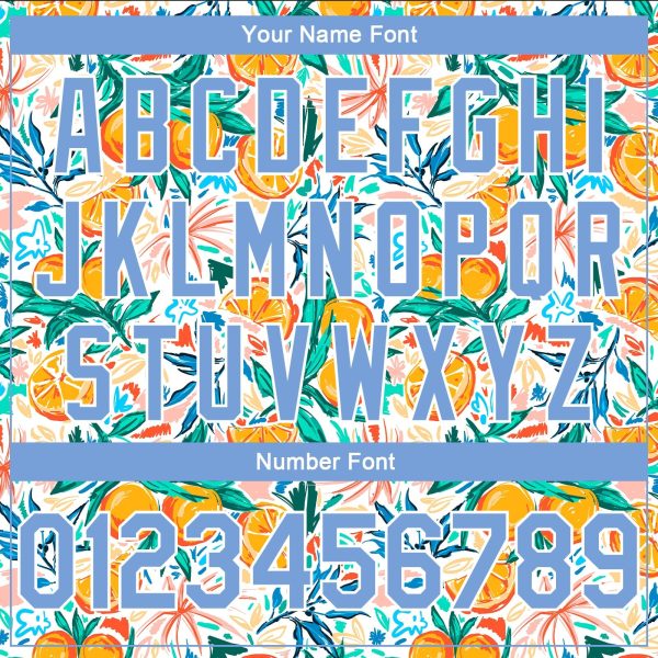 White Light Blue-White 3D Pattern Design Oranges Authentic Personalized Basketball Jersey - Image 4