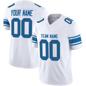 White Blue-Gray Authentic Personalized Football Jersey