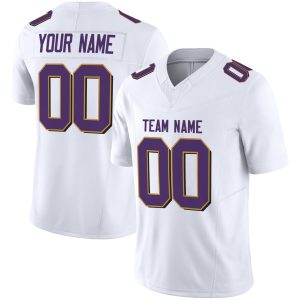 White Purple-Gold Authentic Personalized Football Jersey