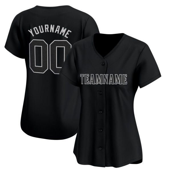 Black Gray Personalized Baseball Jersey - Image 2