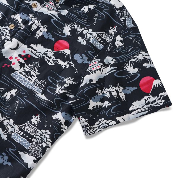 Hawaiian Shirt for Men - Ninja Print White Button-Down Short Sleeve Aloha Shirt for Casual Beach, Travel and Vacation Wear - Image 3
