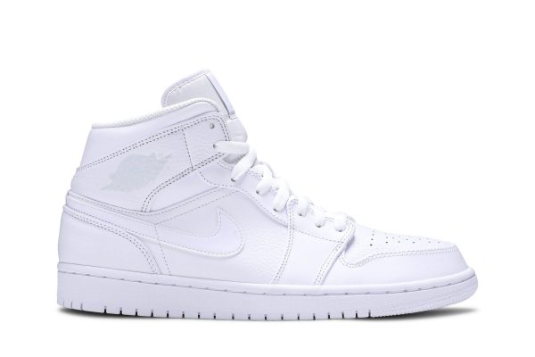 Air Jordan 1 Mid 'Triple White' 554724-109 - Style - Image 2