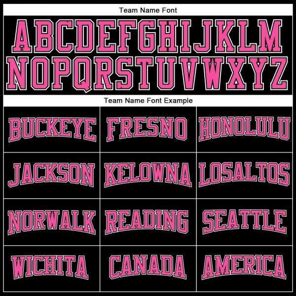 Black Pink-White Authentic Throwback Personalized Basketball Jersey - Image 3